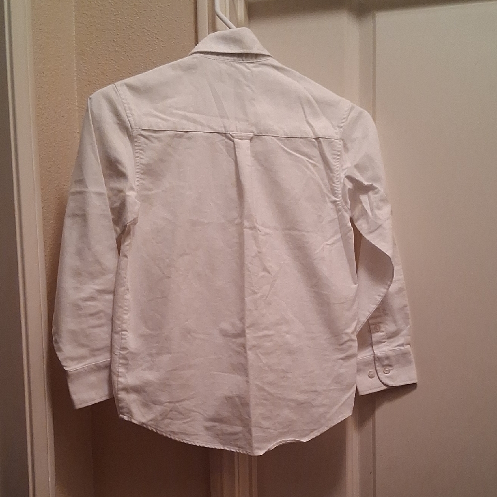 Nautica White Button Down Shirt Long Sleeve Cotton - Picture 2 of 3